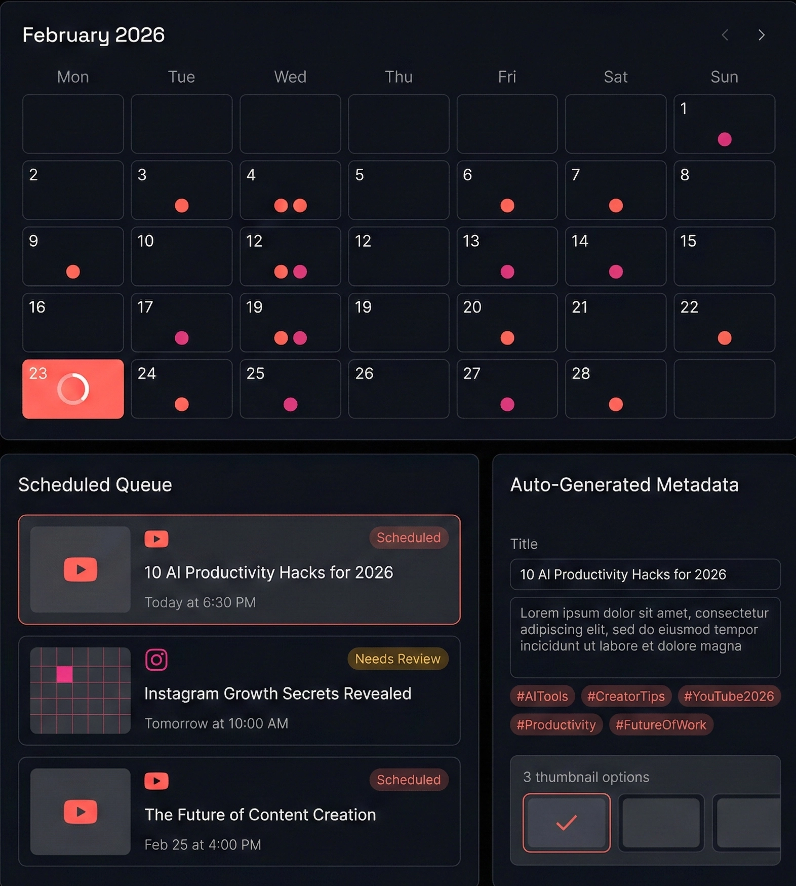 Publishing Dashboard